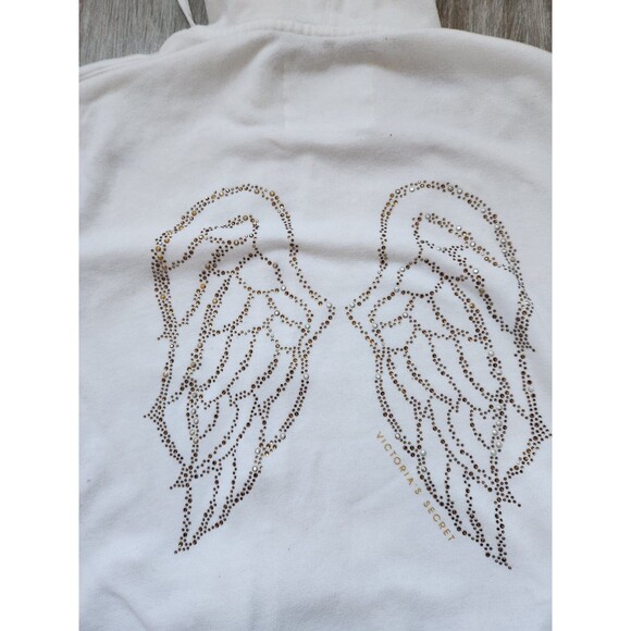 Victoria's Secret Sequin Wings White Zip Up Hoodie Supermodel Essentials White L - Picture 12 of 14